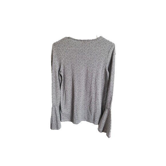 Michael Kors Womens Small Black Floral Fairy Grounge Long Bell Sleeve Boho Top - Picture 2 of 6